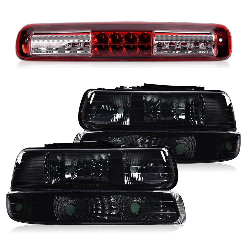 G-PLUS LED 3rd Third Brake Light & Headlight Assembly Fit Chevy Silverado 1500 2500 & HD 3500 1999-2002 Fit Chevy Silverado GMC Sierra 1500 2500HD 3500 1999-2006