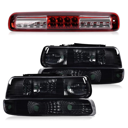 G-PLUS LED 3rd Third Brake Light & Headlight Assembly Fit Chevy Silverado 1500 2500 & HD 3500 1999-2002 Fit Chevy Silverado GMC Sierra 1500 2500HD 3500 1999-2006