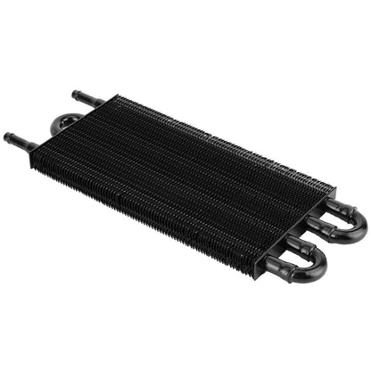 G-PLUS 4 Row AN6 Universal Aluminum Remote Transmission Oil Cooler/Auto-Manual Radiator Converter Black