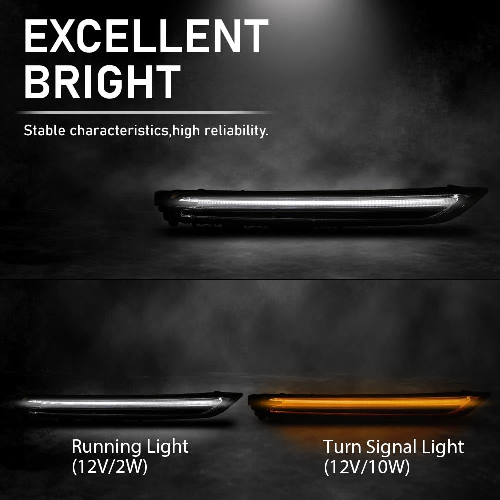 G-PLUS Right LED Fog Lamps DRL Daytime Running Lights, Compatible with Porsche Cayenne 958 2015-2017, Passenger Side, 95863118230