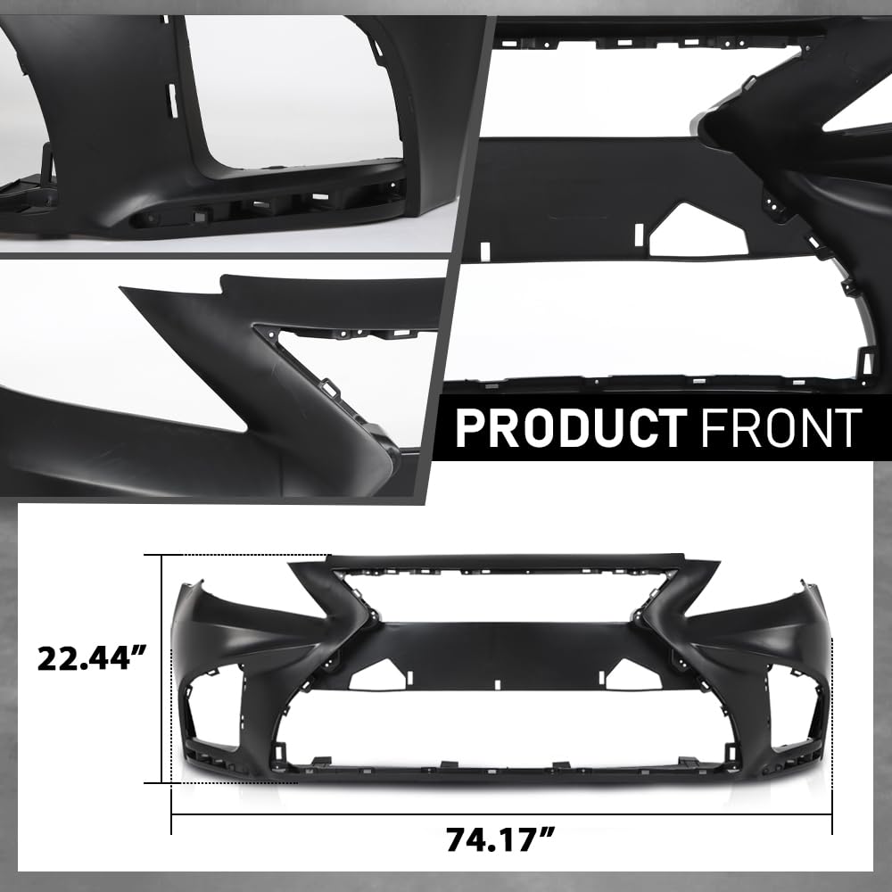 G-PLUS Front Bumper Set (Front Bumper, License Plate) Compatible with 2007-2009 LX LS460 to 18+ LS F-Sport Style 2Pcs