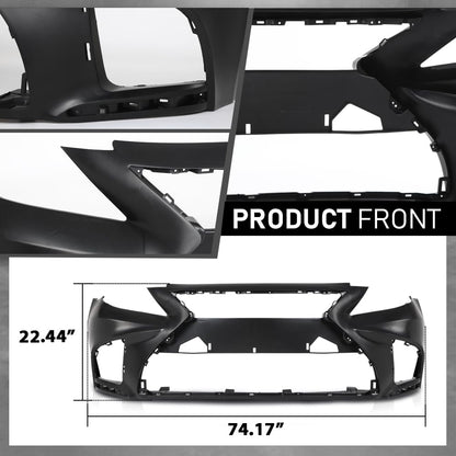 G-PLUS Front Bumper Set (Front Bumper, License Plate) Compatible with 2007-2009 LX LS460 to 18+ LS F-Sport Style 2Pcs