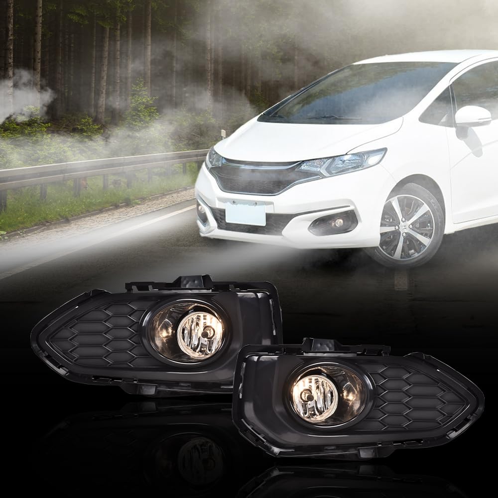 G-PLUS Front Fog Lights Lamps Compatible with Honda 2018-2020 Fog Lights Assembly Set L/R Side Assembly Driver & Passenger Side Fog Lamps Set Black Left Right