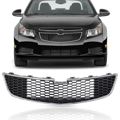 G-PLUS Front Bumper Bottom Grille Middle/Lower Compatible with 2011 2012 2013 2014 Chevy Cruze (does not fit ECO model) GM1200624, 95225615 Black Grill
