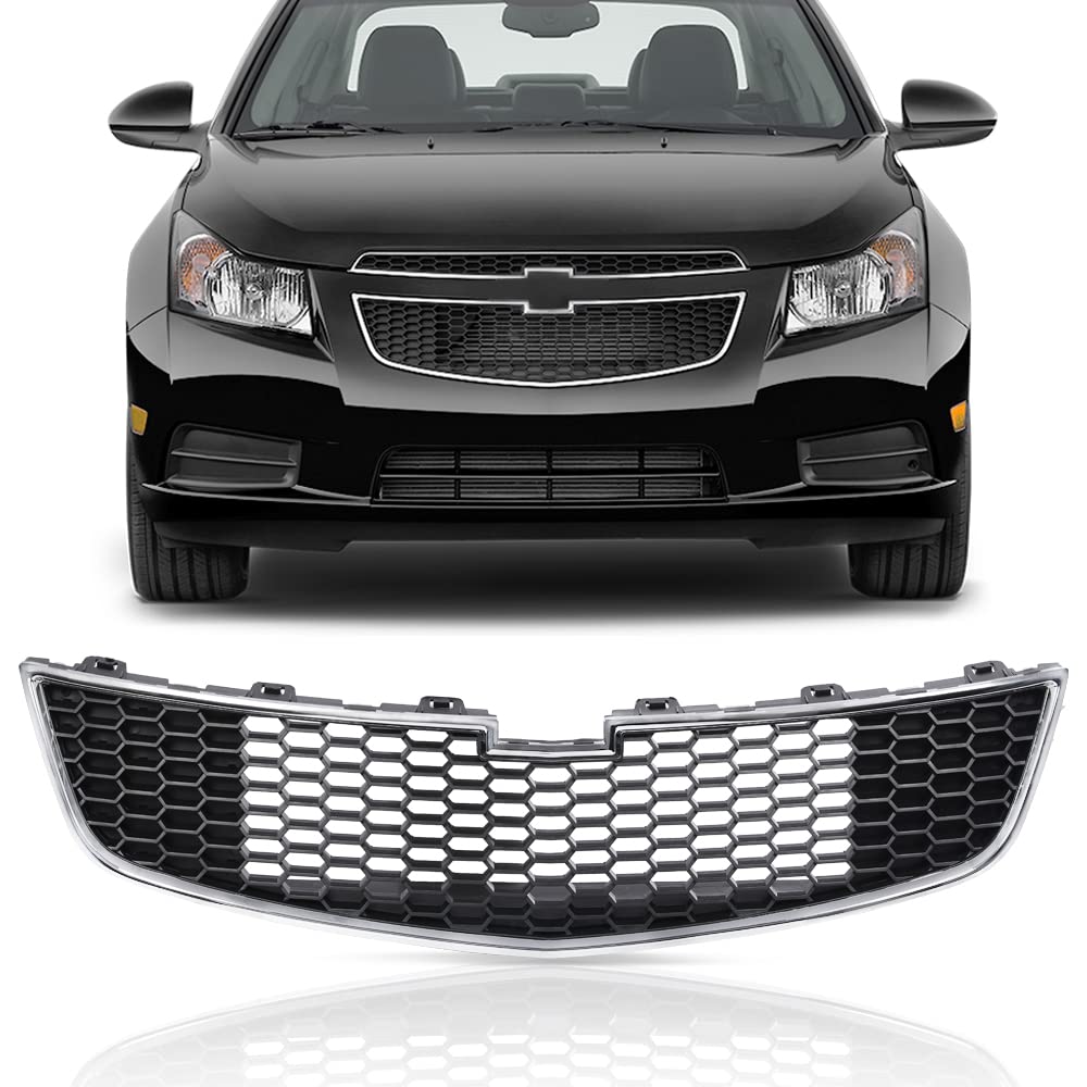 G-PLUS Front Bumper Grill Compatible with Chevy Cruze 2011 2012 2013 2014 (Not fit ECO model) GM1200624, 95225615 Front Lower Bottom Grille Black