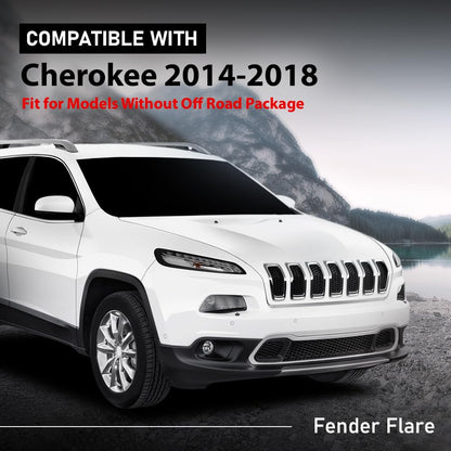 G-PLUS Front Right Passenger Side Fender Flares Compatible with Jeep Cherokee 2014-2018 Fit Models W/o Off Road Package Wheel Opening Molding Arch Trim 68210314AE, CH1291111 Black