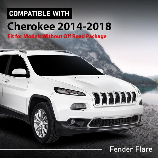 G-PLUS Front Right Passenger Side Fender Flares Compatible with Jeep Cherokee 2014-2018 Fit Models W/o Off Road Package Wheel Opening Molding Arch Trim 68210314AE, CH1291111 Black
