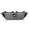 G-PLUS Front Bumper Upper Grille Grill Compatible with Hyundai Sonata 2015 2016 2017 w/o Radar Hole Chrome & Black