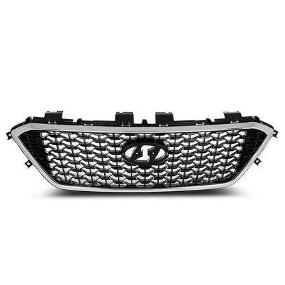 G-PLUS Front Bumper Upper Grille Grill Compatible with Hyundai Sonata 2015 2016 2017 w/o Radar Hole Chrome & Black