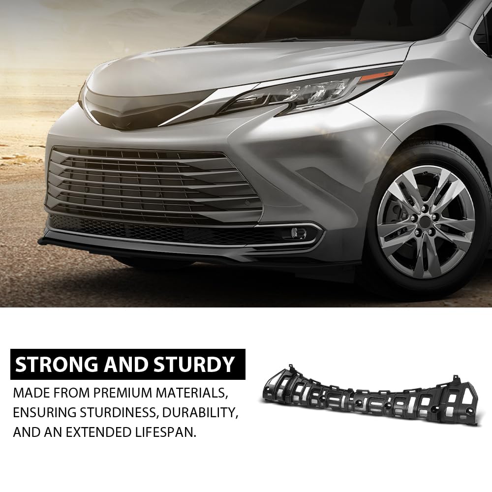 G-PLUS Front Upper Center Bumper Cover Support Compatible with Toyota Sienna LE XLE Limited Platinum 2021-2023 5252108010, TO1041118 Black