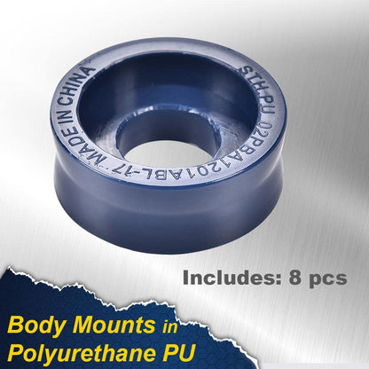 G-PLUS Body Mounts in Polyurethane PU Compatible With 1999-2017 F250 F350 Super Duty 2WD/4WD,Body Cab Mounts Bushings Kit (Blue)