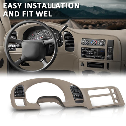 G-PLUS Dash Radio Cluster Trim Bezel Panel Compatible with Chevy Astro/GMC Safari 1995-2005 Beige Dashboard Cover 15718197
