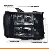G-PLUS Headlights Assembly Compatible with GMC Sierra 1500 2007-2013 /Fit GMC Sierra 2500HD 3500HD 2007-2014 Headlamps Left and Right Smoky Lens Black Housing Clear Reflector,faros delanteros