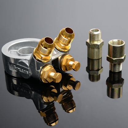 G-PLUS 15 ROW AN10 Thermostat Adaptor Engine Transmission Oil Cooler Kit + Oil Filter Adapter Hose Kit