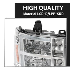 G-PLUS LED Headlights for GMC Sierra 1500 2500HD 3500HD 2007-2014 Clear Chrome Amber Product Features