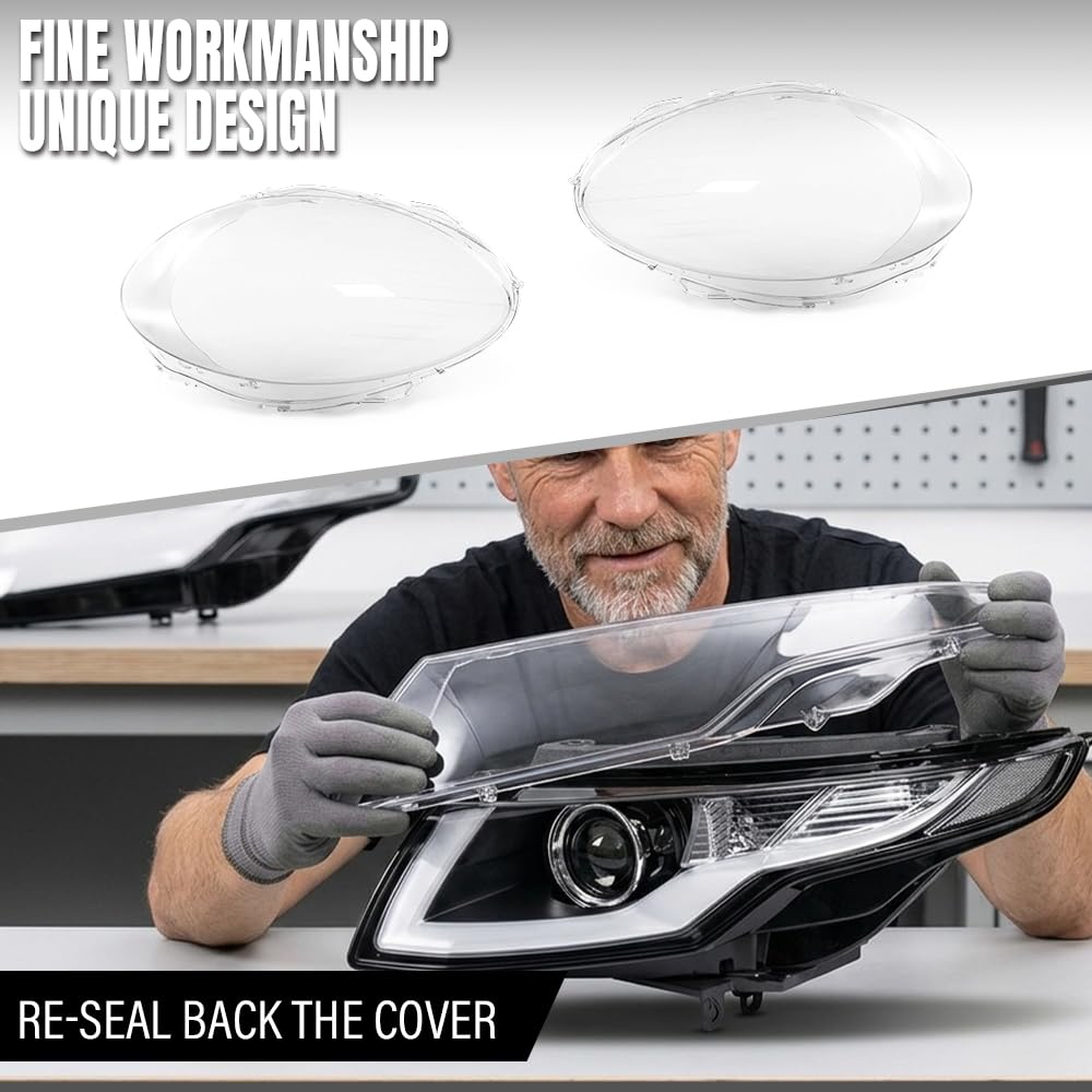 G-PLUS Headlight Lens Cover Compatible with Benz W251 R350 R500 2006-2010 Left & Right Pair Front Headlamp Lens Cover Clear