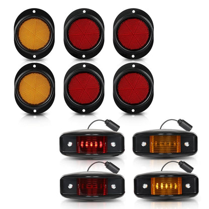 G-PLUS Side Marker Light LED with Reflectors Kit Compatible with Humvee M998 Hummer Universal 4pcs