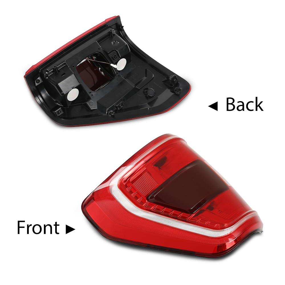 G-PLUS LED Tail Light Rear Brake Lamp Left Compatible with Ford F150 XLT 2021-2023 w/Blind Spot Fit for w/Factory Incandescent Model ML3Z13405C, ML3Z-13405-C Red Lens