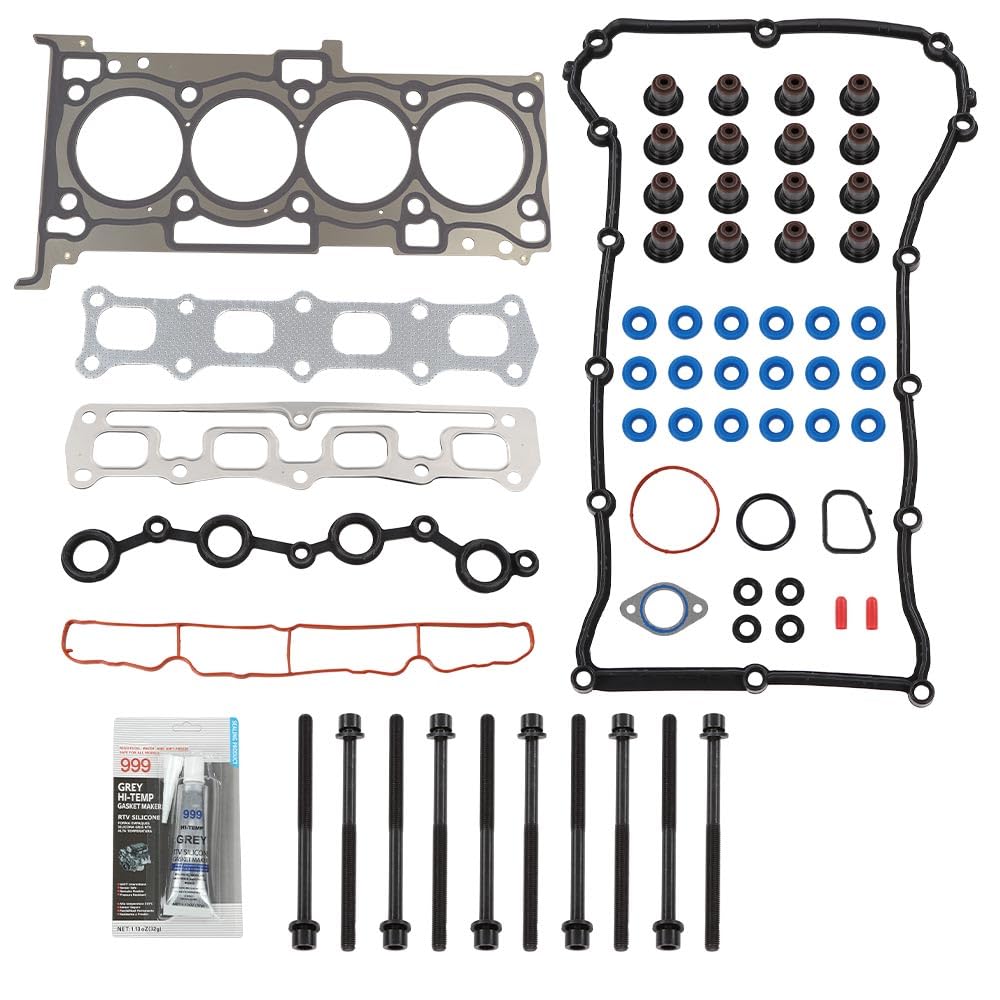G-PLUS Head Gasket Set Bolts Compatible with 2011-2014 Chrysler 200/Fit 2008-2014 Dodge Avenger/Fit 2007-2009 Dodge Caliber/Fit 2007-2017 Jeep Compass Patriot HS26332PT HS26332PT-1 (61-Piece Set)