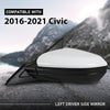 G-PLUS Power Mirror w/ 3-Pin Left Driver Side Compatible with Honda Civic DX 2016-2020/Fit Honda Civic LX 2015-2021 Manual Folding 76208TBAA03ZA-PFM 76208TBAC03ZA-PFM White