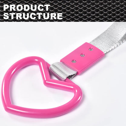G-PLUS JDM Tsurikawa Ring Heart Subway Train Bus Car Handle Hand Straps Drift Charm,Rear Bumper Warning Ring (Pink)