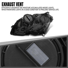 G-PLUS Headlight Set 2PCS for Benz GLK250 GLK350 2013-2015 Halogen Black Additional Angle
