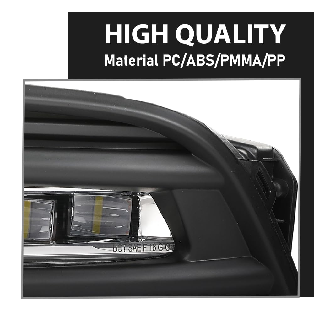 G-PLUS LED Fog Lights w/Wiring + Switch + Covers Set Compatible with Honda HRV HR-V Sport Utility 4-Door 2019-2022 71106T7AJ10,HO1038158,HO2603104 Black
