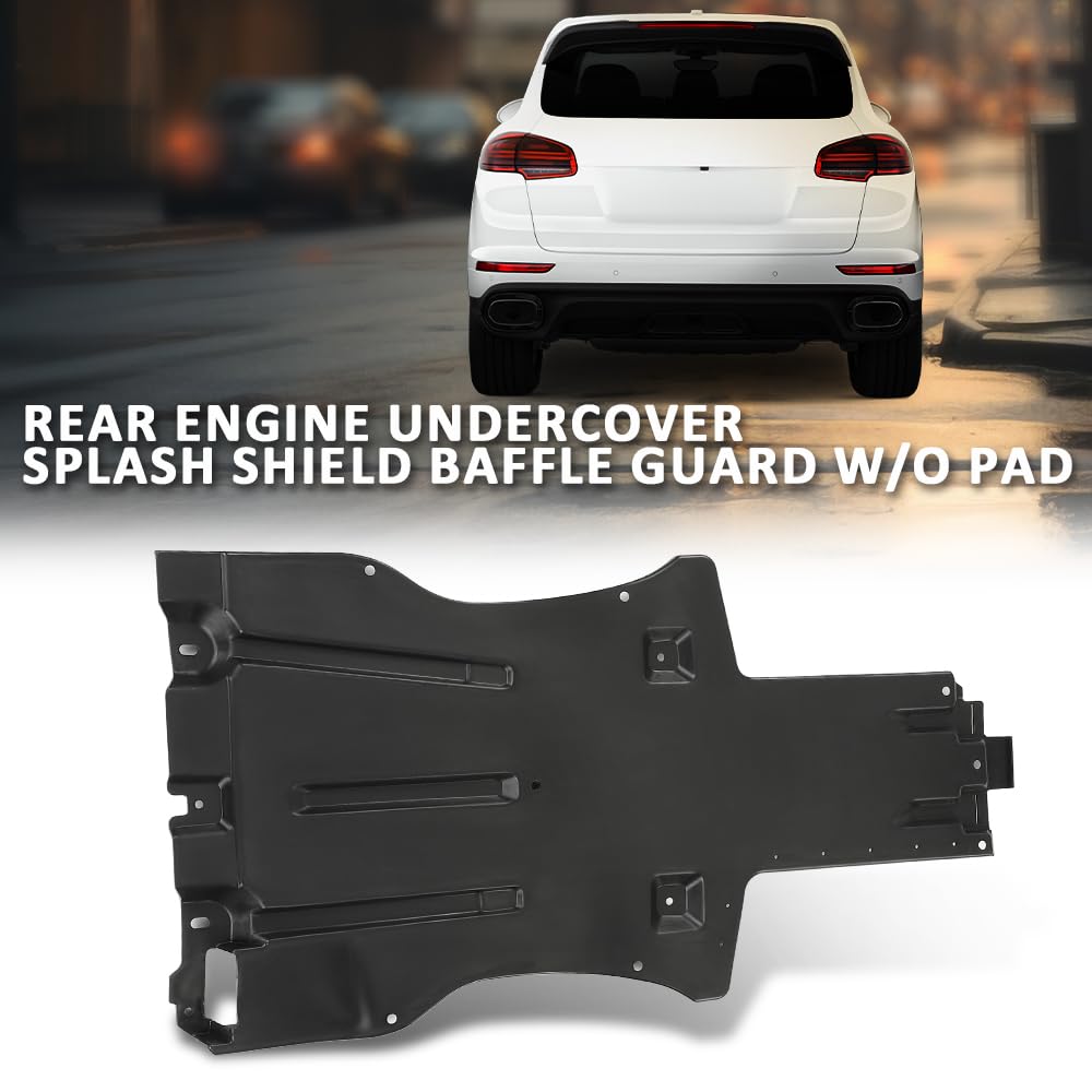 G-PLUS Rear Engine Undercover Splash Shield Baffle Guard W/O Pad, Compatible with Porsche Cayenne 2011-2018, 958-504-231-00, 95850423100, 958 504 231 00