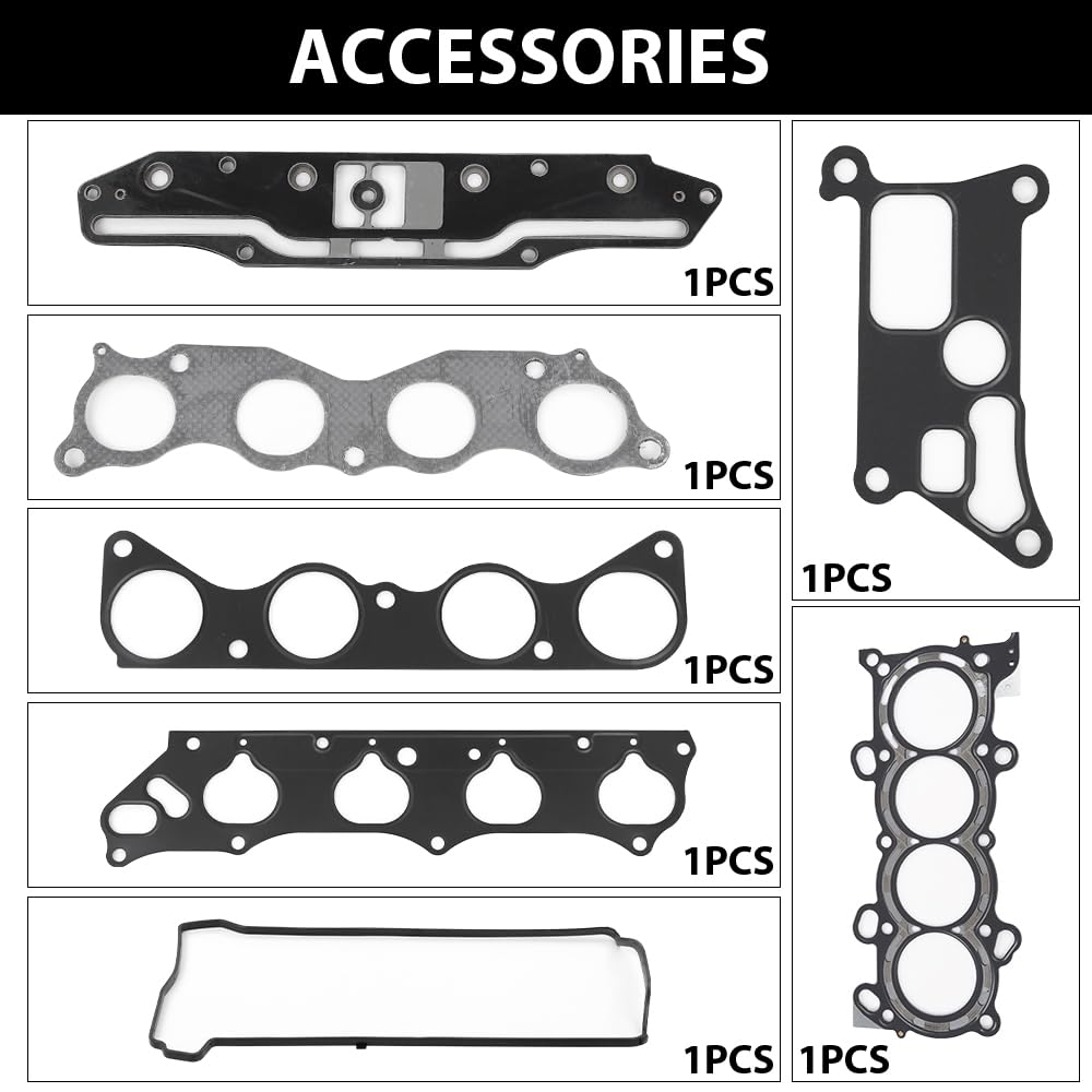 G-PLUS Head Gasket Set Bolts K24A4 Compatible with Honda Accord 2.4L 2003-2005/Fits Honda Element 2.4L 2003-2006 HS26243PT ES71333
