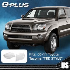 G-PLUS Headlight Lens Cover 2PCS for Toyota Tacoma 2005-2011 Clear Lens Side View