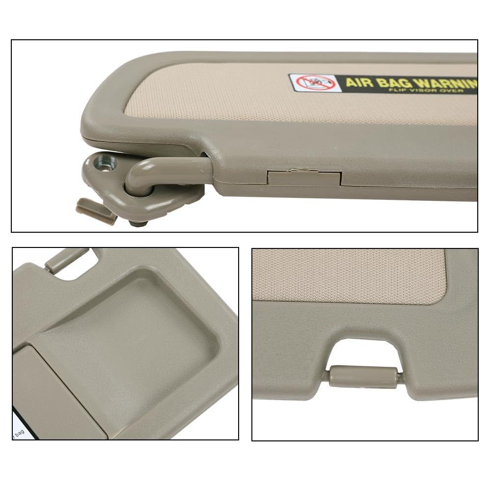 G-PLUS Gray Left&Right Sun Visor with Mirror 1 Pair Compatible with 2006-2011 Honda Civic (Coupe, Sedan) 83280-SNA-A01ZE, 83230-SNA-A01ZE