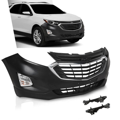 G-PLUS Front Bumper Cover Upper Lower Grille Set Compatible with Chevy Equinox 2018-2021 Grill 84150736, GM1200760, 84226249, 84226250
