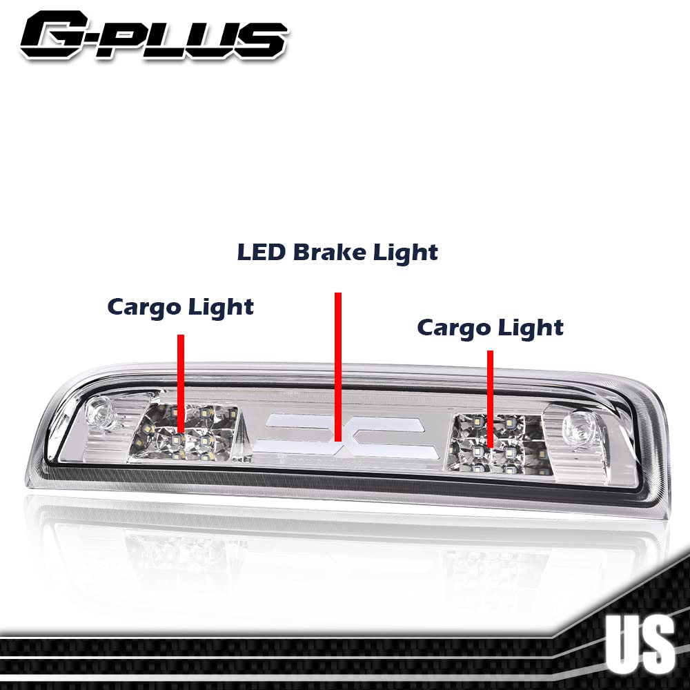 G-PLUS LED Third 3rd High Mount Stop Light X Brake Light Compatible with 2014-2020 GMC Sierra 1500 /Chevy Silverado 1500 2019 GMC Sierra 1500 Limited 23509162 20979071
