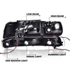 G-PLUS Headlights & Fog Lights Compatible With 1999-2002 Chevy Silverado 1500 2500,Fit 2000-2006 Suburban/Tahoe Headlamps & Fog Lamps LED DRL Black Housing Clear Reflector,faros delanteros