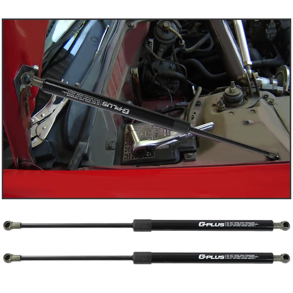G-PLUS Racing Bonnet Hood Lift Gas Strut Shock Compatible with Honda Civic EG EK EJ EH 1992-2000 Hood Panel Bonnet Gas Struts Black