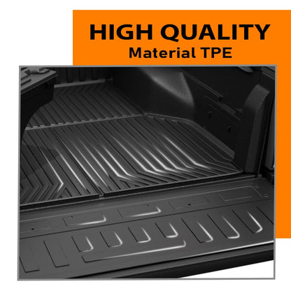 G-PLUS Tailgate Liner Compatible with Chevy Silverado GMC Sierra 1500 2014-2018,Fit Chevy Silverado GMC Sierra 2500HD 3500HD 2015-2019 TPE Black Tailgate Mat