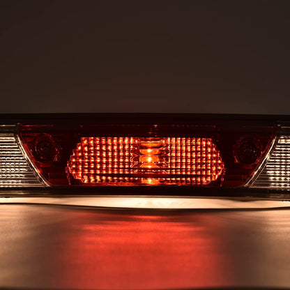 G-PLUS LED 3rd Third Brake Light Compatible with Ford F150 2015 2016 2017,Compatible with F250 F350 F450 F550 Super Duty 2017 High Mount Rear Stop Light Cargo Lamp Red & Clear Lens Chrome Housing