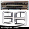 G-PLUS Front Headlight Headlamp Bezel Trim Chrome Surround Pair Compatible with Chevy G10 G20(submodel: Beauville, Chevy Van, Sportvan) 1992-1995/Fit Chevy G30 1992-1996 Headlight Bezel Silver