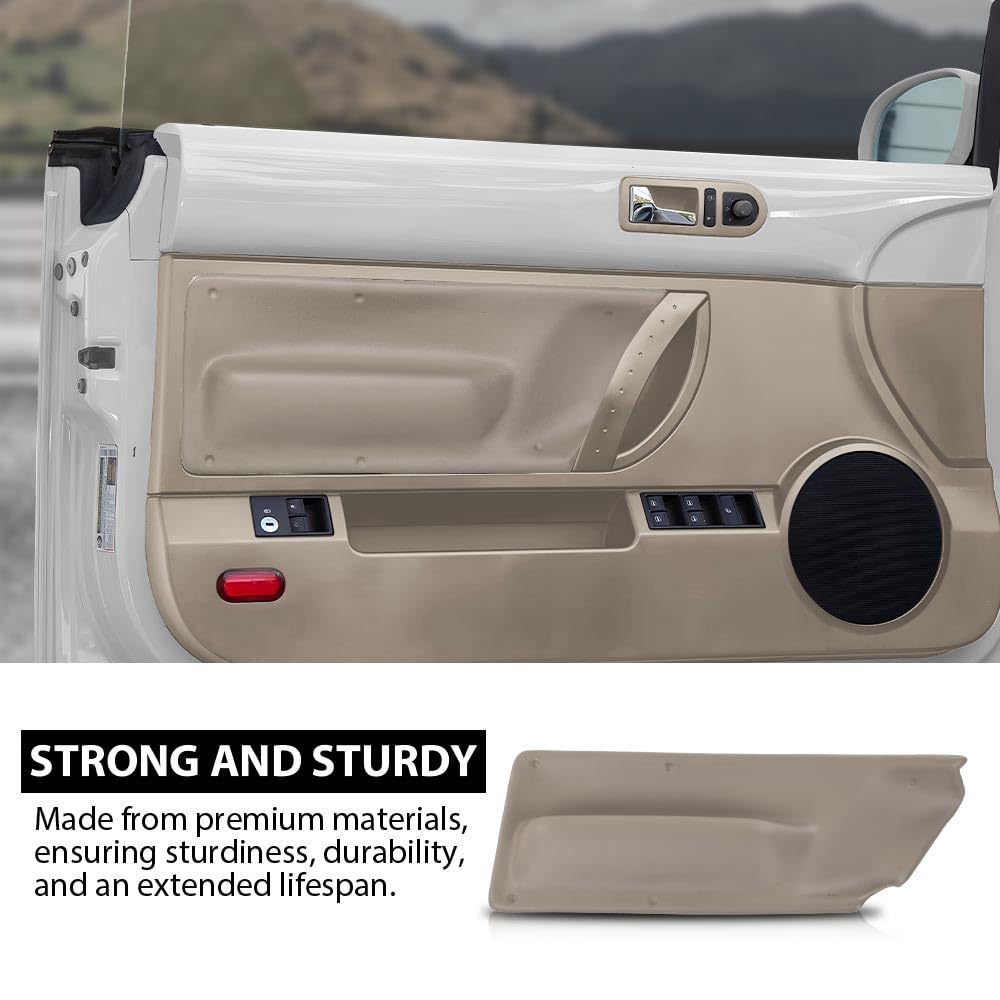 G-PLUS Door Panel Insert Beige Compatible with Volkswagen New Beetle 2003-2010, Not Fit for hatchback, Only Fit for Beetle Convertibles
