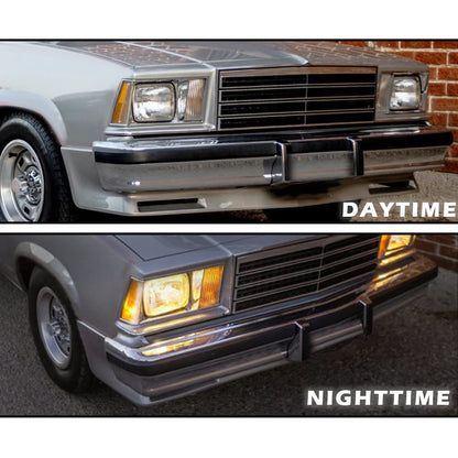 G-PLUS Side Marker Turn Light Lenses Compatible with Chevy Malibu & El Camino 1978-1979 Clear & Amber Lens Gray Housing Side Marker Lamps Cover 913607 913608 5969443 5969445