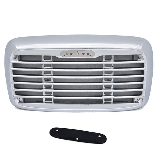 Compatible For Freightliner Columbia 2000-2008 Chrome Triple Plated Front Hood Radiator Grill Grille With Bug Screen Replaces A1715251002 A1715251003