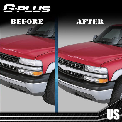 G-PLUS Front Headlight Lenses Cover Compatible with 1999-2002 Chevy Silverado 1500 2500 3500,Left & Right Side Replacement A Pair (Clear Lens)