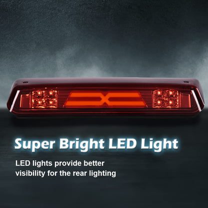 G-PLUS Third 3rd Type X Brake Light Reverse Light Red Compatible with 2004-2008 Ford F150/Lobo Center High Mount Stop Light Third Brake Tail Cargo Light 7L3Z13A613B