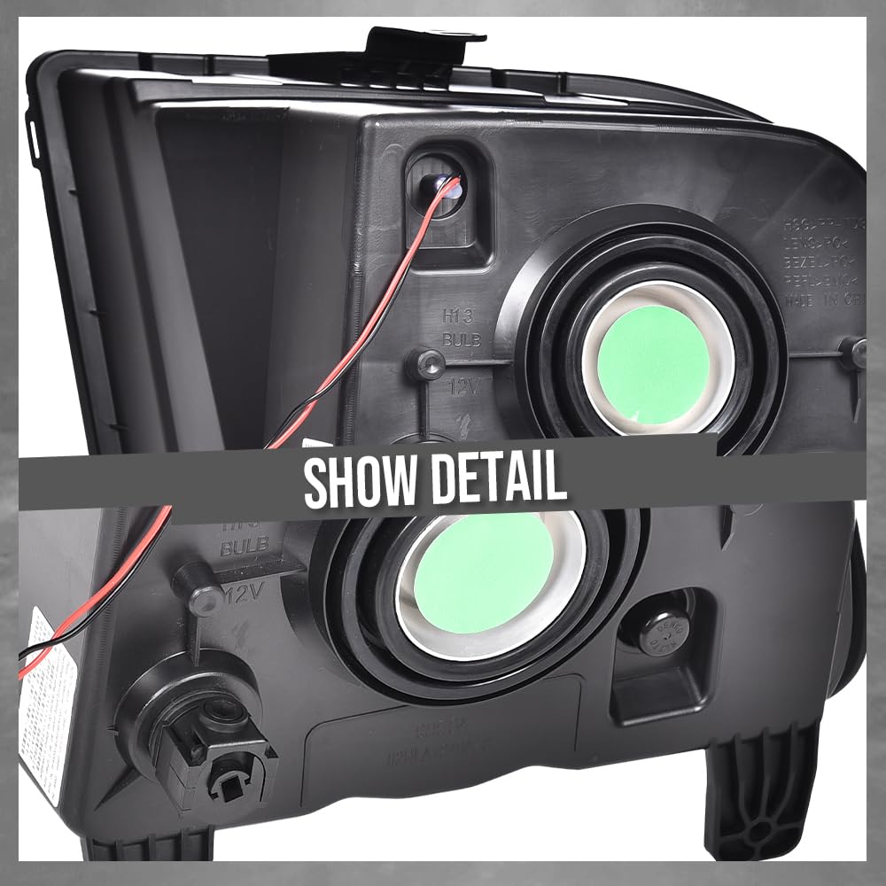 G-PLUS LED Headlights Assembly Compatible with Ford Mustang 2005-2009 7R3Z13008D, 7R3Z13008C Bumper Headlamps Left & Right Clear Lens Chrome Housing Amber Reflector faros delanteros