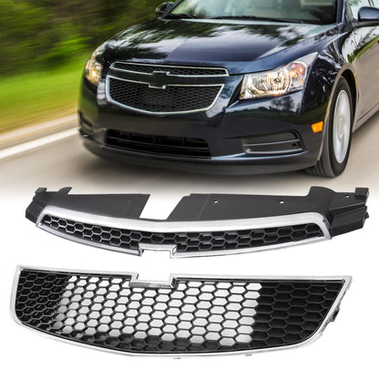 G-PLUS Front Bumper Upper & Lower Grill Compatible with Chevy Cruze 2011-2014 (Not Fit ECO Model) Black Grille Pair GM1200624, 95225615