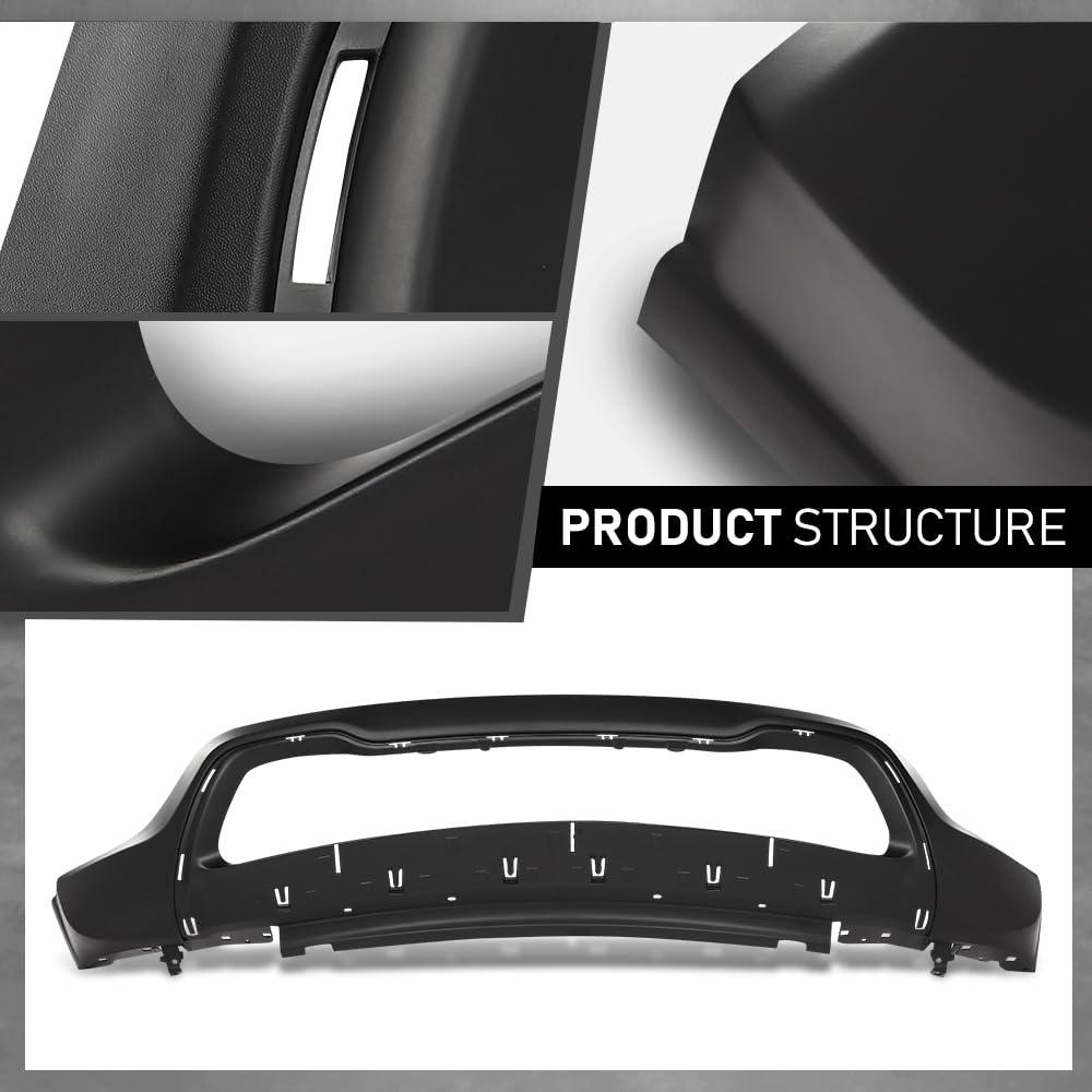 G-PLUS Front Lower Bumper Cover Fascia Compatible with Jeep Grand Cherokee 2014 2015 2016, Fit Models with Lower Chrome Trim Only, Fit Limited & Overland Models, CH1015114, 68143076AC, Black