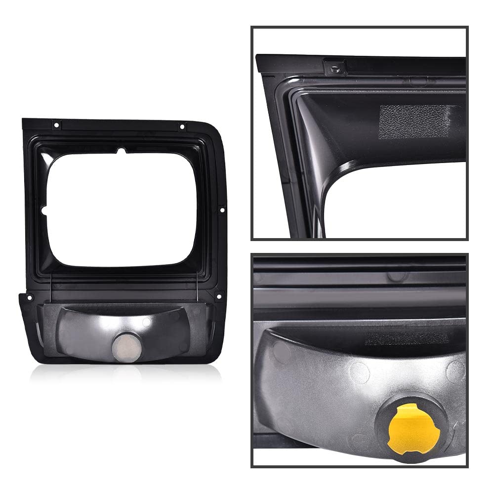 G-PLUS Headlights Bezel w/Corner Parking Light Compatible with Dodge Pickup Truck 1986-1990 Headlamps Head light Doors Headlamps Bezels Pair Set 4249810 CH2513122 4249811 CH2512122,faros delanteros