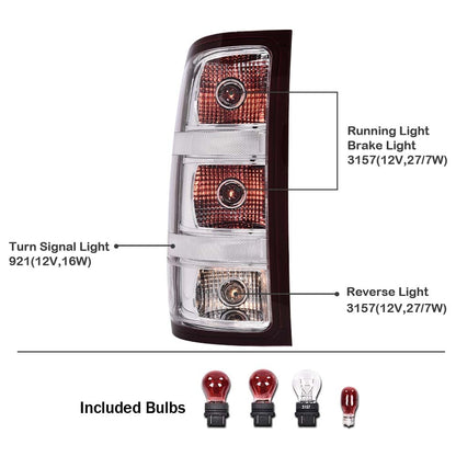 G-PLUS Tail Lights Compatible with 2007-2014 Chevy Silverado 1500 2500 3500