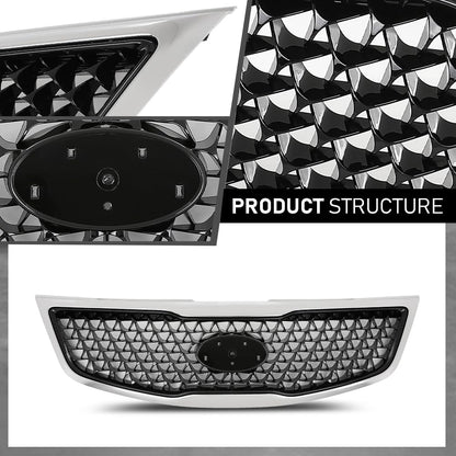 G-PLUS Front Upper Grille Chrome, Compatible with Kia Sportage 2014-2016, KI1200162, 863503W500