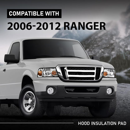 G-PLUS Hood Insulation Pad 1/2" With Clips Compatible with Ford Ranger 2006-2012